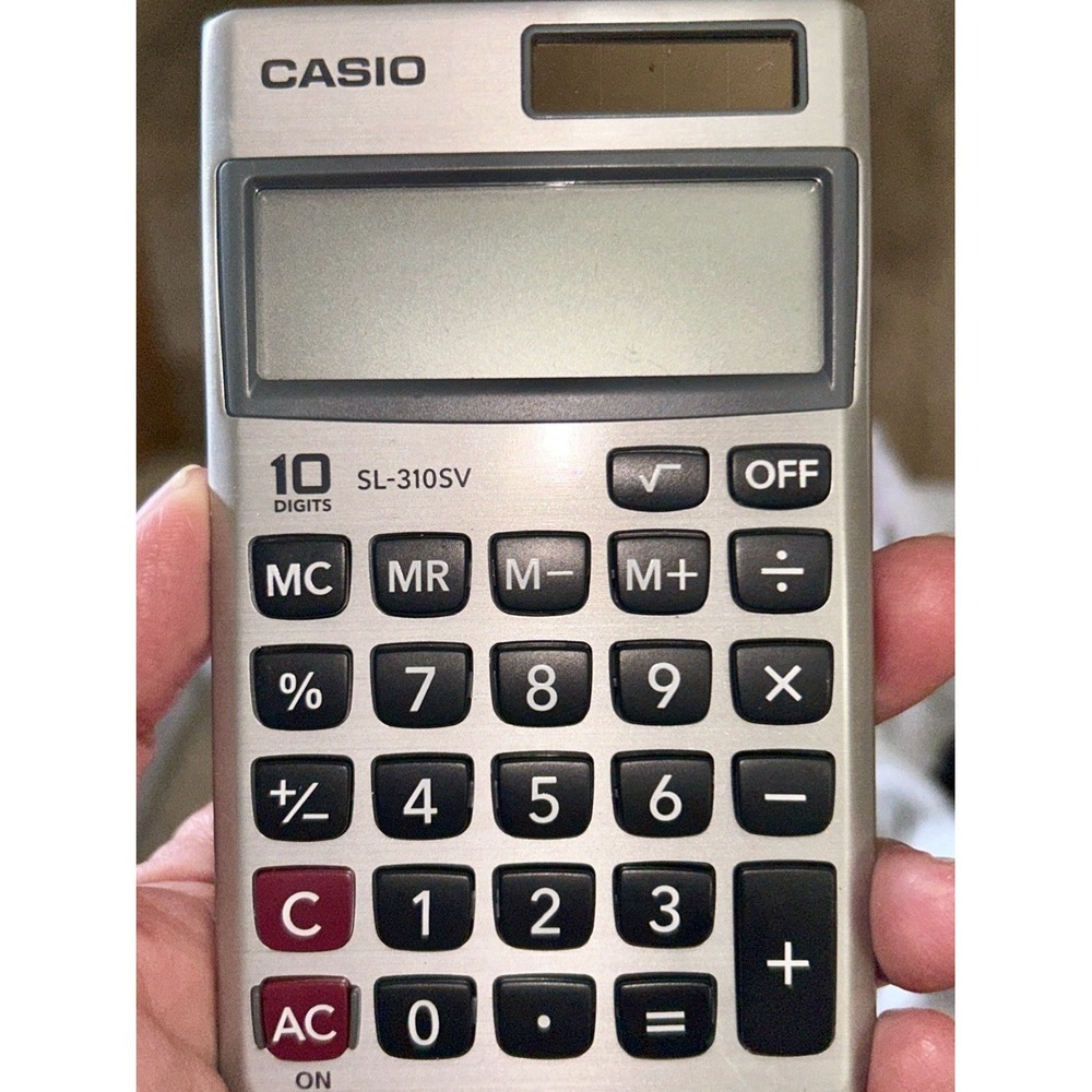 Casio SL-300SV 8-Digit Wallet Style Pocket Calculator Silver Solar